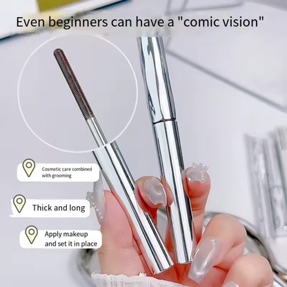 Waterproof Metallic Tube Mascara Black/Brown Silk Fiber Long Curling Non-Clumping Eyelash Extensions Spiral Makeup for Eyes