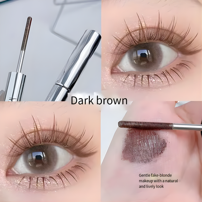 Waterproof Metallic Tube Mascara Black/Brown Silk Fiber Long Curling Non-Clumping Eyelash Extensions Spiral Makeup for Eyes