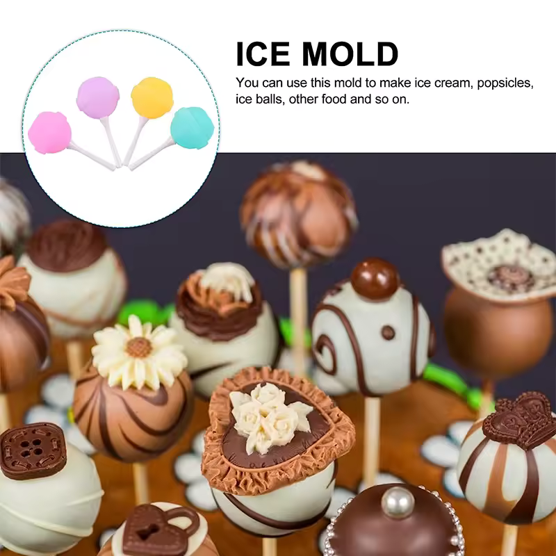  Mini Silicone Popsicle Mold DIY Ice Pop Mold Lollipop Ice Cream Maker Mold Baby Kids Popsicle Makers for Egg Bites 