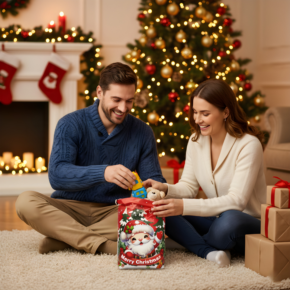 Mix Randomly Christmas Gift Cartoon Bag Gift Box Candy Biscuit Bag Decoration Christmas Party Gift Bag Children Party