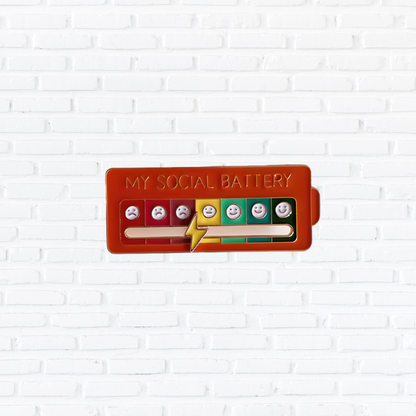 Mood Conversion Energy Brooch for Women Men My Social Battery Badge Expression Pins Brooches on Clothes