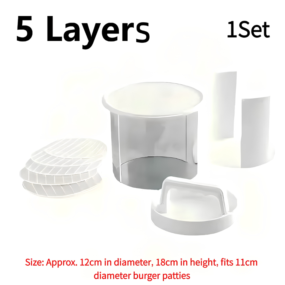 Multi-Layer Burger Patty Maker With Storage Container, Non-Stick Beef Press Mold, Freezable Hamburger Patty Box For BBQ Camping