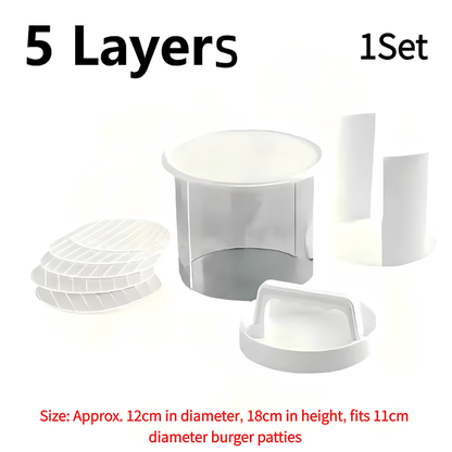 Multi-Layer Burger Patty Maker With Storage Container, Non-Stick Beef Press Mold, Freezable Hamburger Patty Box For BBQ Camping