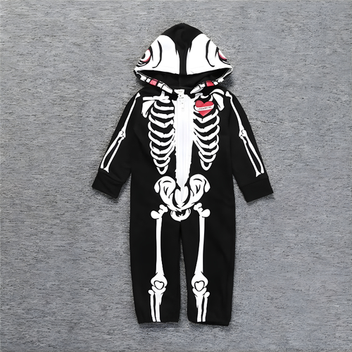 With Bat Design Baby Halloween Costume Skull Head Cosplay Baby FallOutfit Cute & Cool Autumn Style Infant Romper Baby Photoshoot