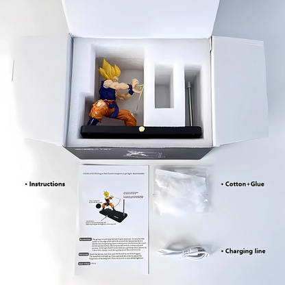 Rechargeable Dragon Ball Gogeta Lamp Gogeta Ligh Son Goku Light Lamp Model Kakarotto Kamehameha Wave Magnetic Ornament Anime