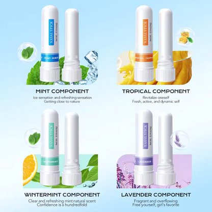 Cooling Nasal Inhaler Stick, Aromatherapy Oil Blend for Clear Breathing, Energy & Focus