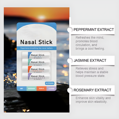 Cooling Nasal Inhaler Stick, Aromatherapy Oil Blend for Clear Breathing, Energy & Focus