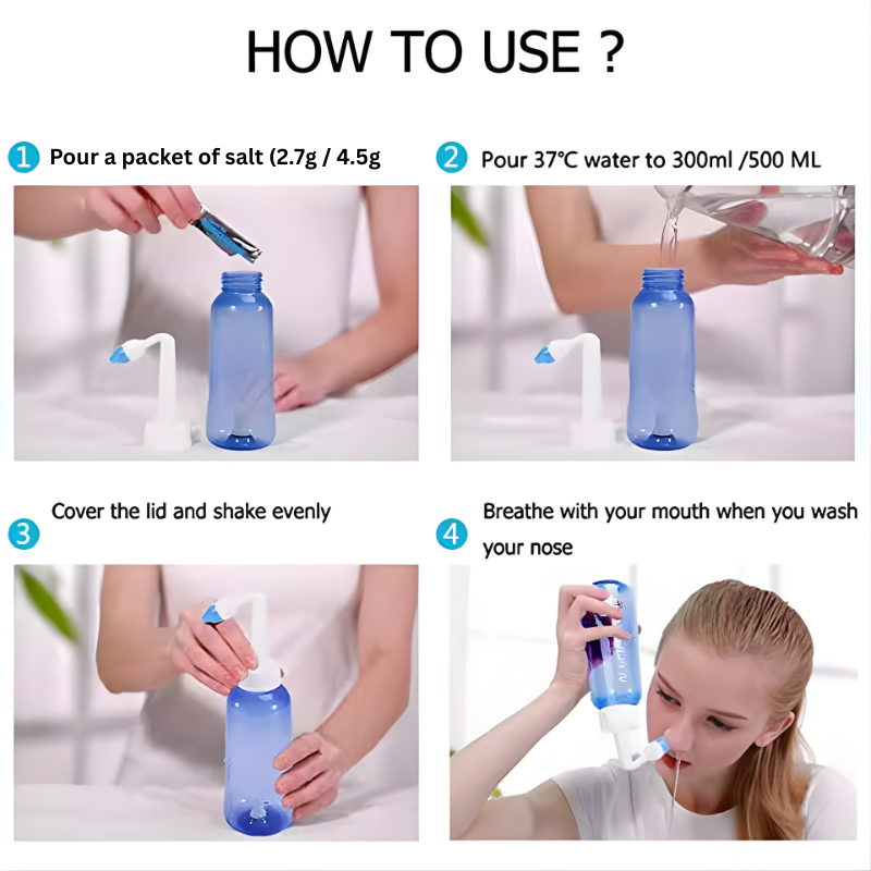 300ml Nasal Wash Cleaner Baby Spray Aspirator Syringe Nasal Wash Baby Irrigator Bottle Sink Rhinitis Treatment Device
