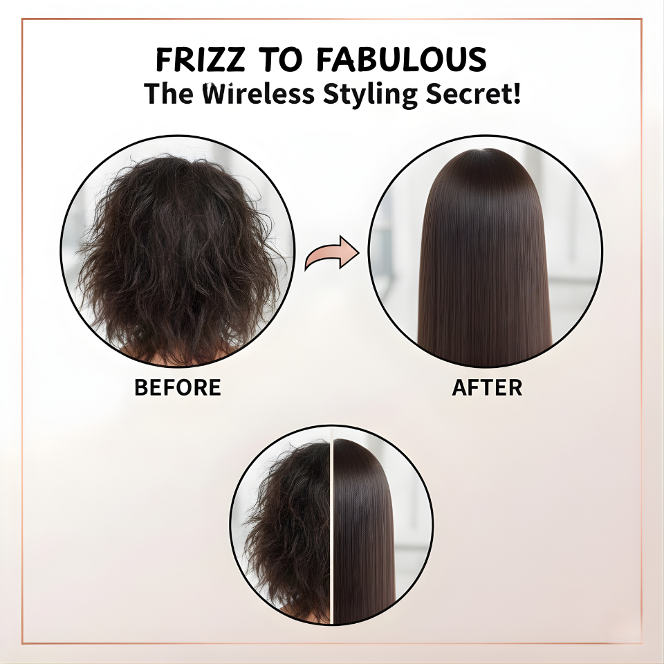 Wireless Negative Ion Straight Hair Comb Mini Portable Longlasting Fluffy Home Straight Hair Comb Hair Styling Hair Straightener