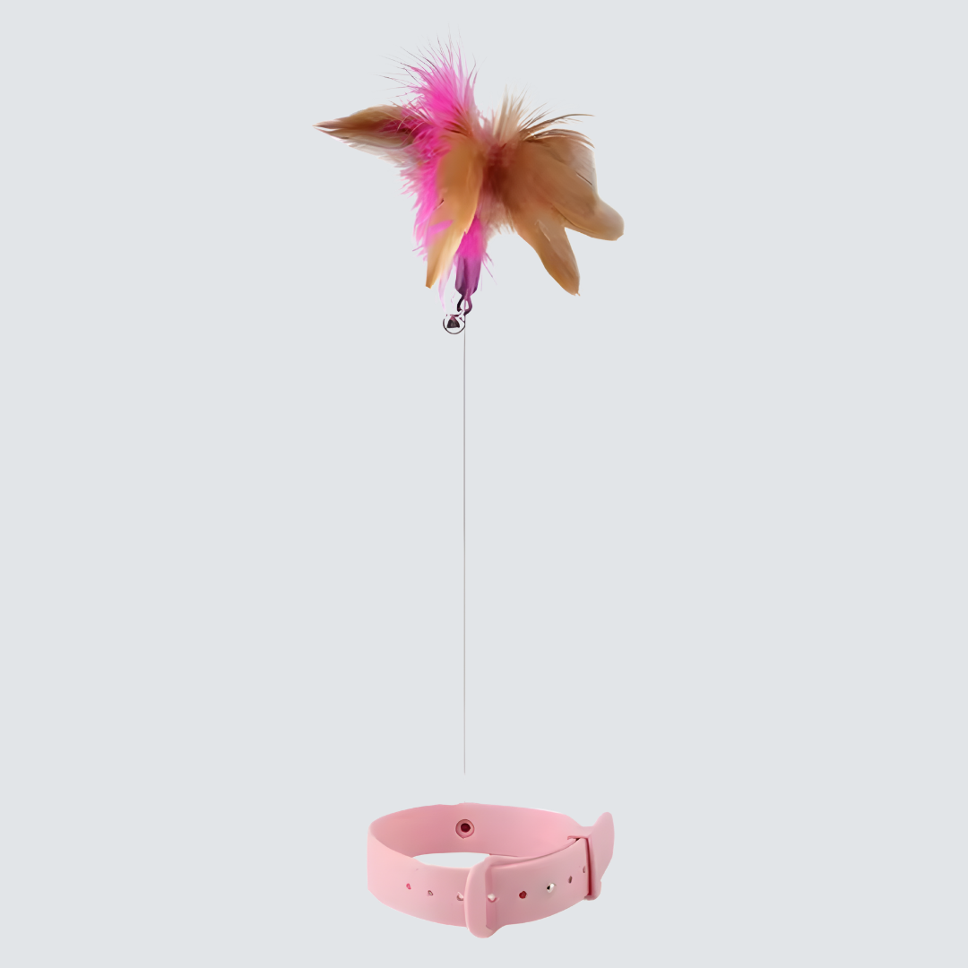 New product collar cat teaser self-entertainment cat toy neck collar feather bell cat toy pet supplies