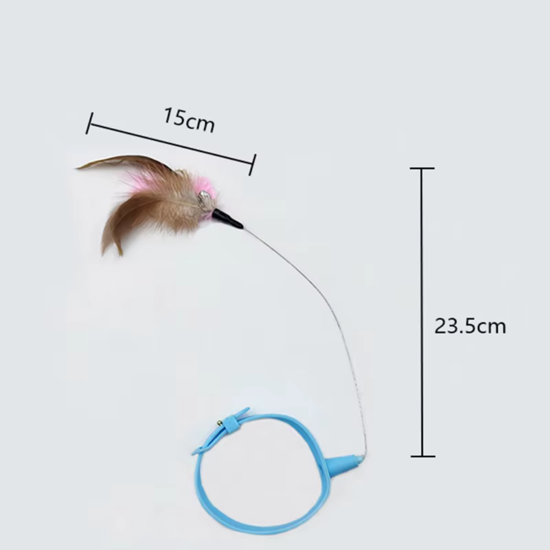 New product collar cat teaser self-entertainment cat toy neck collar feather bell cat toy pet supplies