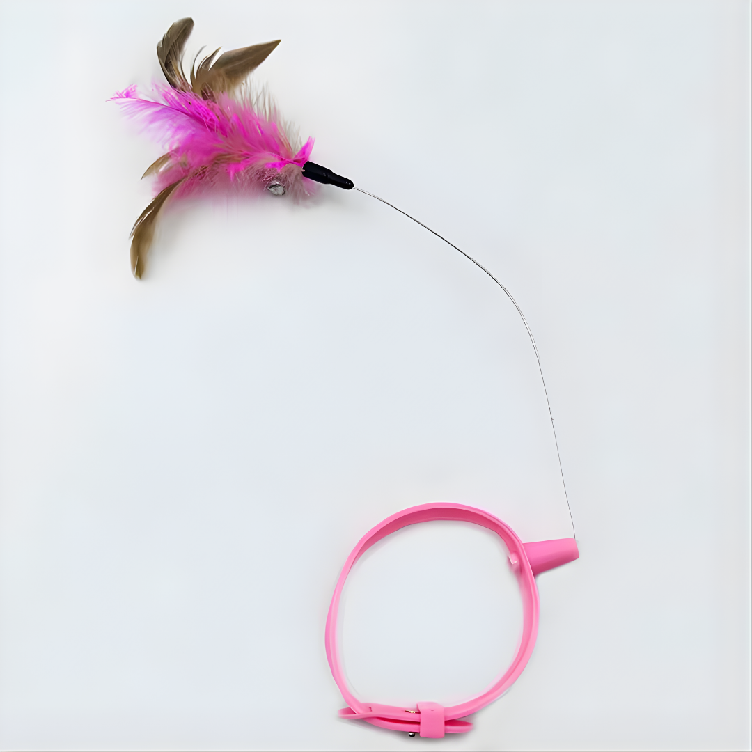 New product collar cat teaser self-entertainment cat toy neck collar feather bell cat toy pet supplies