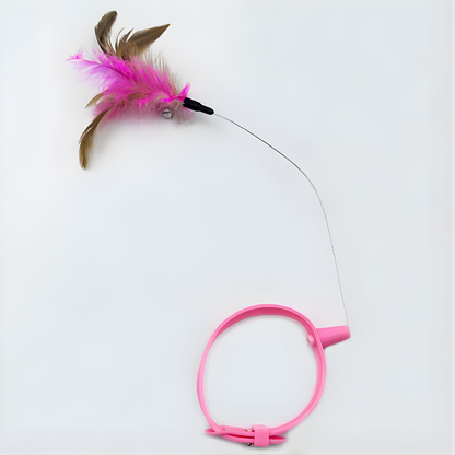 New product collar cat teaser self-entertainment cat toy neck collar feather bell cat toy pet supplies