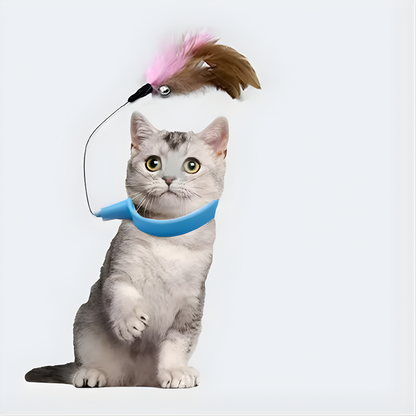 New product collar cat teaser self-entertainment cat toy neck collar feather bell cat toy pet supplies