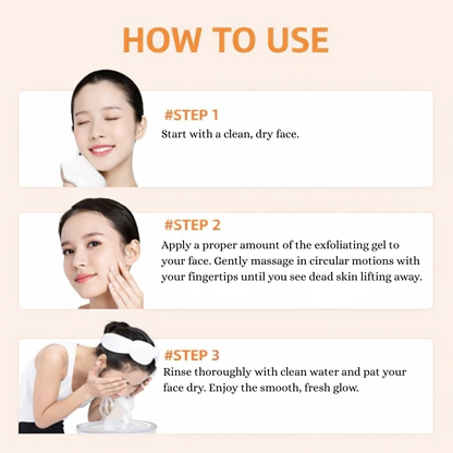 Orange Facial Exfoliate Gel for Deep Moisturizing Pore Cleansing Gentle Facial Scrub Body Cleansing Gel Dead Skin Remover