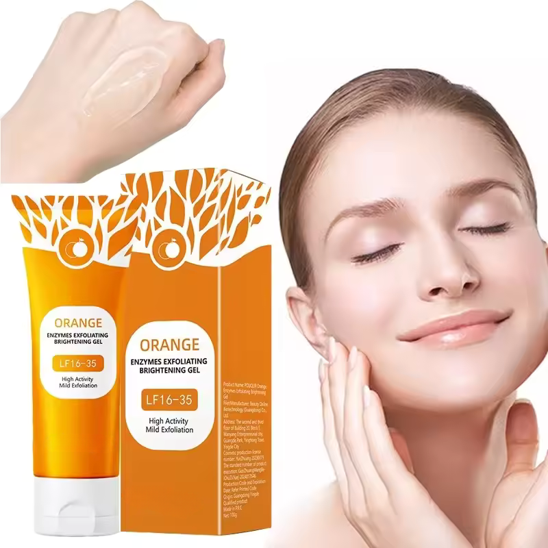 Orange Facial Exfoliate Gel for Deep Moisturizing Pore Cleansing Gentle Facial Scrub Body Cleansing Gel Dead Skin Remover