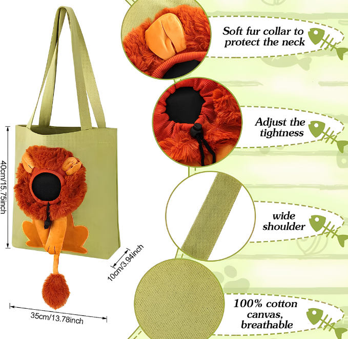 Funny Lion Shaped Cat Pet Carrier Shoulder Bag