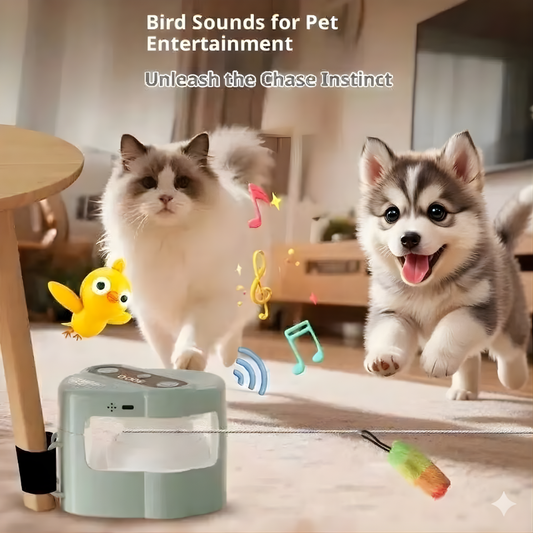 Pet Running Interactive Indoor Cat Toy Automatic/Remote DIY Speed Adjustable Wheeled Exercise for Cats/Dogs Simulating Hunting