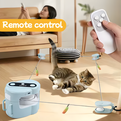 Pet Running Interactive Indoor Cat Toy Automatic/Remote DIY Speed Adjustable Wheeled Exercise for Cats/Dogs Simulating Hunting