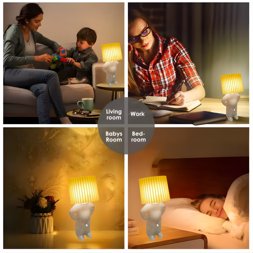 Plug-in Energy-Saving Creative Small Night Light Home Decoration Mr.P A Little Shy Man LED Naughty Boy Lamp Eye Caring