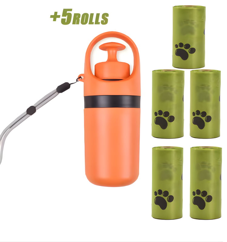 Portable Dog Pooper Scooper Outdoor Pet Waste Pick-up Cleaner Built-in Garbage Bag Handheld Pet Poop Grabber No Touch Design