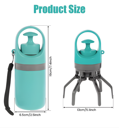Portable Dog Pooper Scooper Outdoor Pet Waste Pick-up Cleaner Built-in Garbage Bag Handheld Pet Poop Grabber No Touch Design