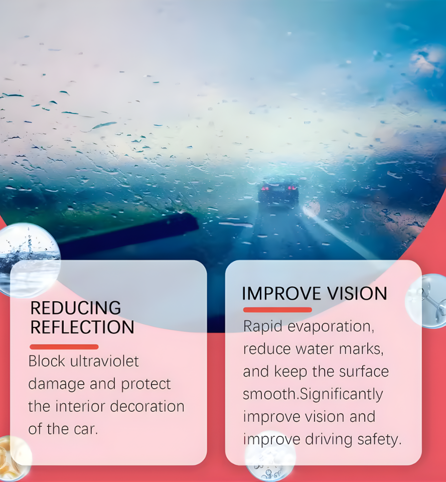 Professional Auto Glass Cleaner with Hydrophobic Coating Oil Film Remover for Windshields And Windows Includes Detailing Tools