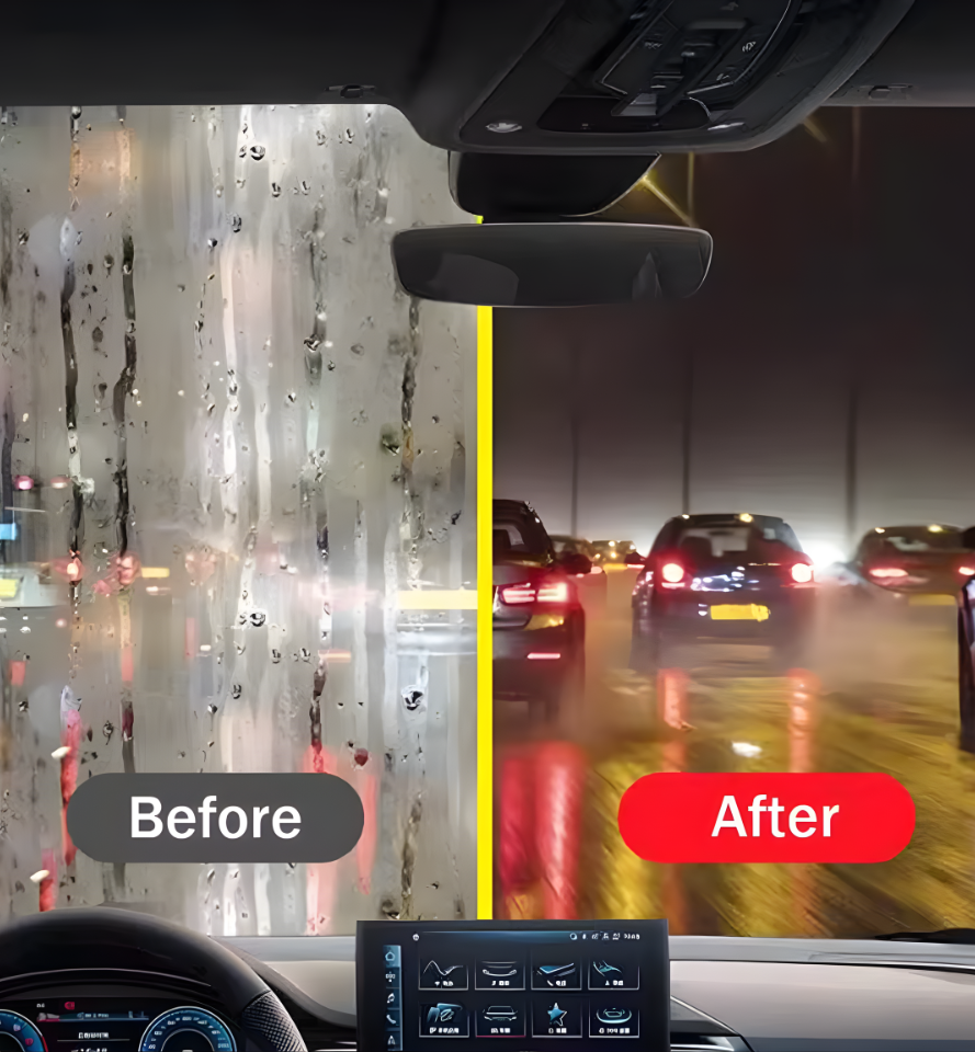 Professional Auto Glass Cleaner with Hydrophobic Coating Oil Film Remover for Windshields And Windows Includes Detailing Tools