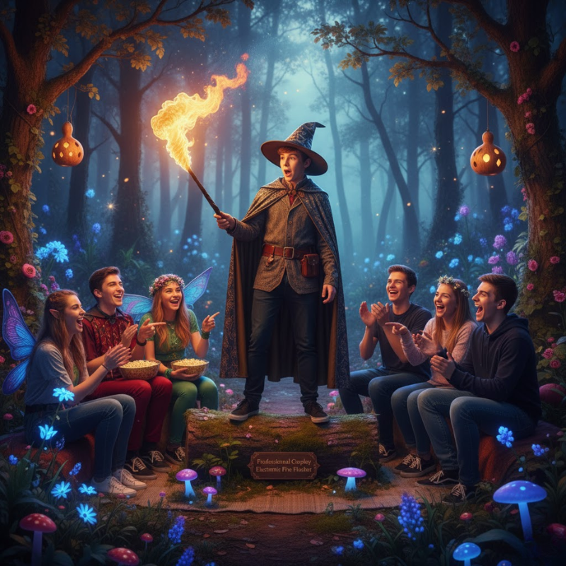 Professional Cosplay Electronic Fire Flasher Magic Wands Magic Trick Flame Lighter Device Props Magicians Accessories Magia Game