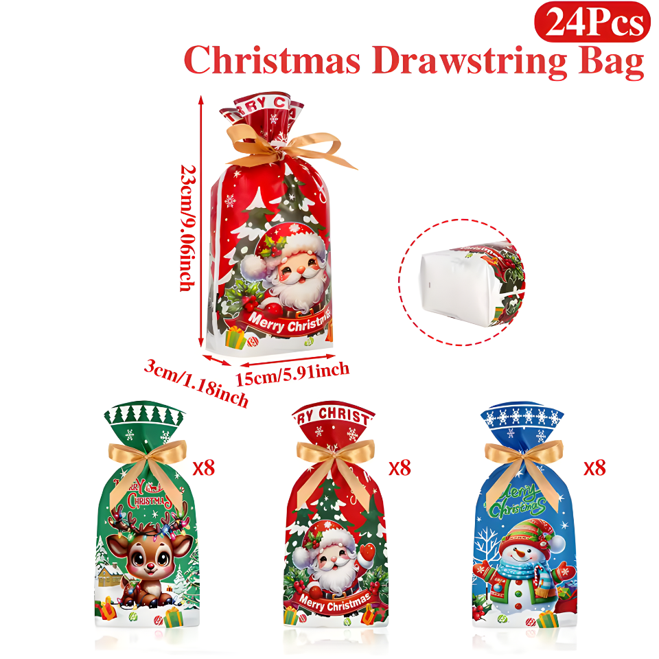 Mix Randomly Christmas Gift Cartoon Bag Gift Box Candy Biscuit Bag Decoration Christmas Party Gift Bag Children Party
