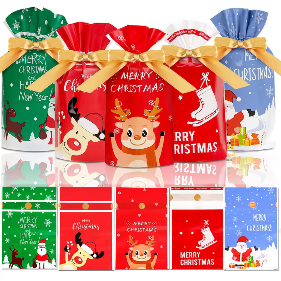 Mix Randomly Christmas Gift Cartoon Bag Gift Box Candy Biscuit Bag Decoration Christmas Party Gift Bag Children Party