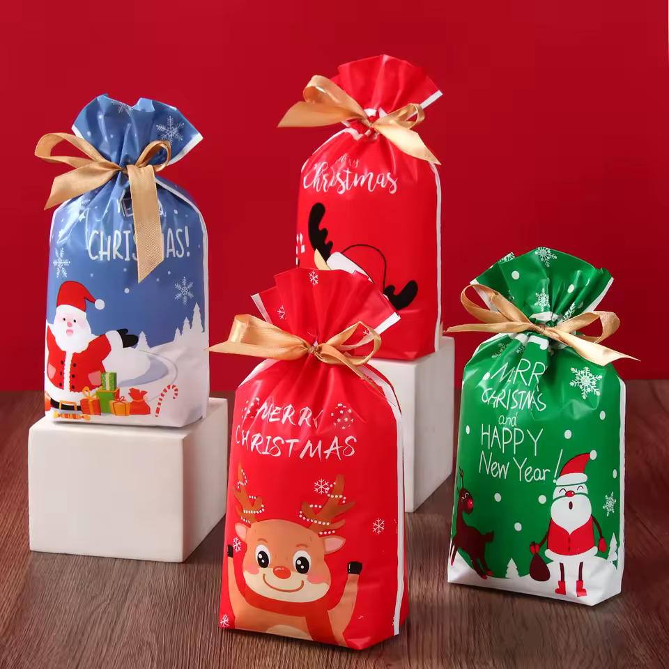 Mix Randomly Christmas Gift Cartoon Bag Gift Box Candy Biscuit Bag Decoration Christmas Party Gift Bag Children Party