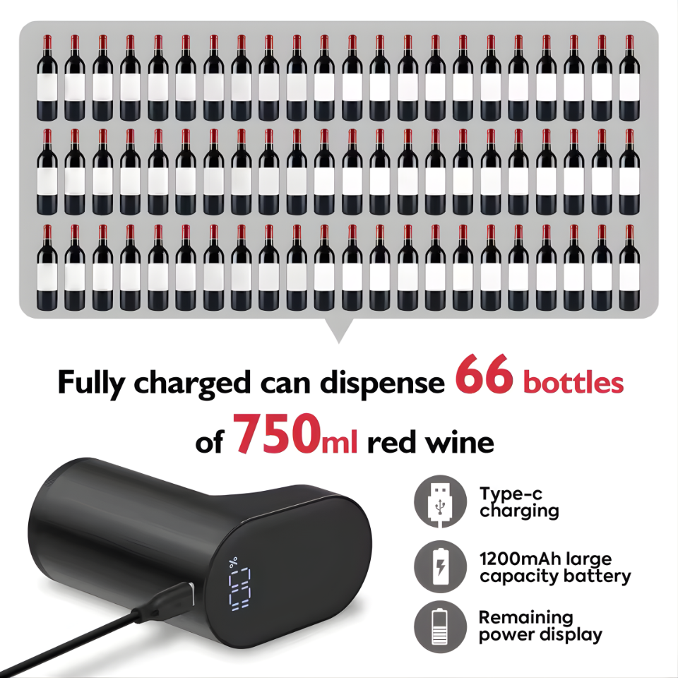 Smart electric digital wine dispenser wine suitable for more than 100 kinds of bottle mouths