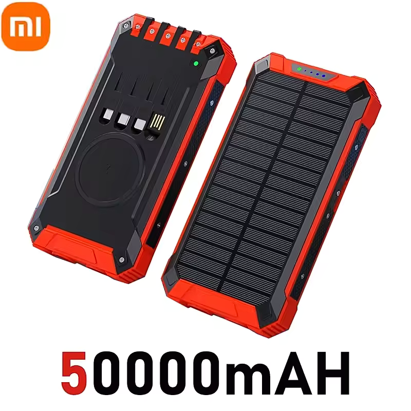 Solar Power Bank Wireless 200000mAh Large Capacity Fast Charging External Battery Outdoor Survival Emergency Equipment