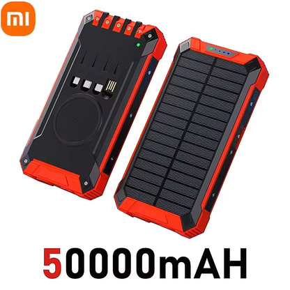 Solar Power Bank Wireless 200000mAh Large Capacity Fast Charging External Battery Outdoor Survival Emergency Equipment