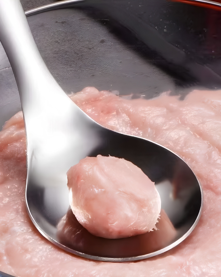 Stainless Steel Croquettes Meatball Spoon Mold Non-stick with Round Hole Meatball Maker Spoon Hangable Meat Press Tools