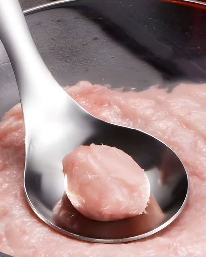 Stainless Steel Croquettes Meatball Spoon Mold Non-stick with Round Hole Meatball Maker Spoon Hangable Meat Press Tools