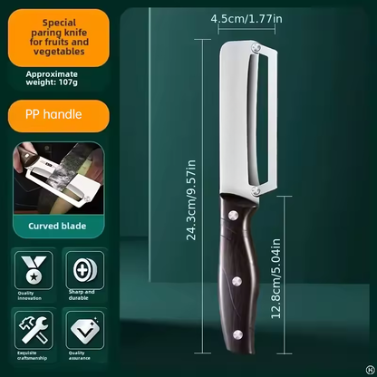 Stainless steel peeler with wooden handle for peeling and slicing fruits and vegetables  Durable and smooth operation