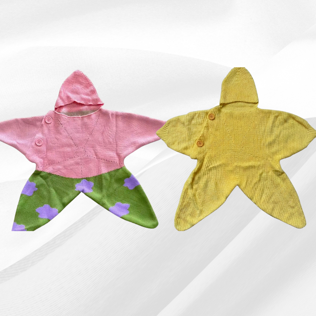 Star Baby Cute Cartoon Rompers Hand Crocheted Yarn Knitted Starfish Jumpsuit Baby Clothes 2026 Spring Autumn New
