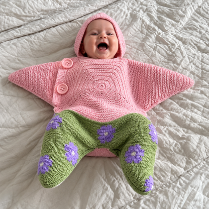 Star Baby Cute Cartoon Rompers Hand Crocheted Yarn Knitted Starfish Jumpsuit Baby Clothes 2026 Spring Autumn New