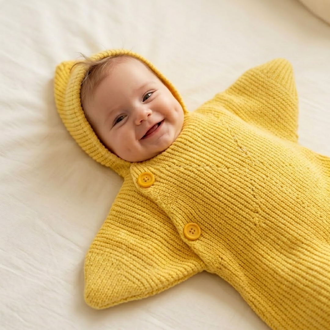 
Star Baby Cute Cartoon Rompers Hand Crocheted Yarn Knitted Starfish Jumpsuit Baby Clothes 2026 Spring Autumn New