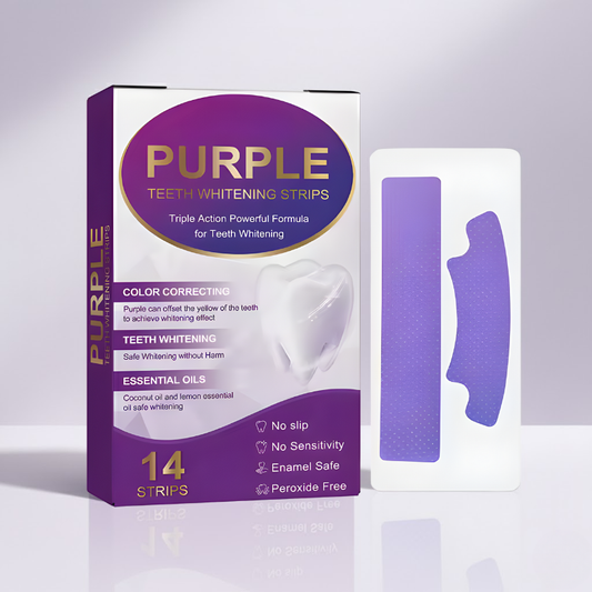 Teeth Bleaching Strip Purple Dental Cleaning Whitener Veneers Oral Hygiene Care Brightening Tooth Whitening Gel Strips