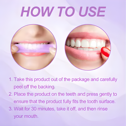Teeth Bleaching Strip Purple Dental Cleaning Whitener Veneers Oral Hygiene Care Brightening Tooth Whitening Gel Strips