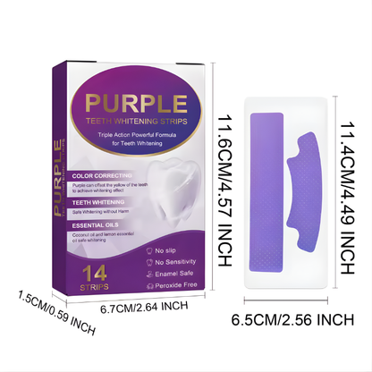 Teeth Bleaching Strip Purple Dental Cleaning Whitener Veneers Oral Hygiene Care Brightening Tooth Whitening Gel Strips