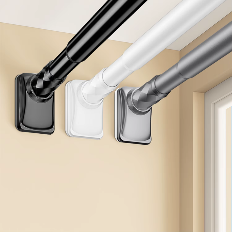 Telescopic Shower Curtain Rod, No Drill Tension Curtain Rod, Extendable from 40cm-500cm, 33mm Diameter Shower Pole Tension Rod