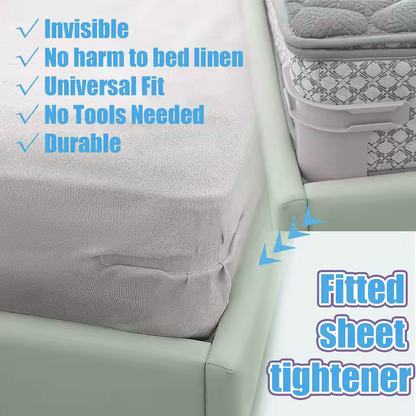 Universal Bedsheet Corner Tightener Clips Invisible Bedspread Secure Holder with Heavy-Duty Mattress Straps Sheets Slot Locks
