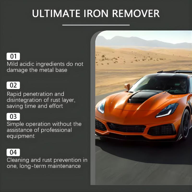  Universal Rust Remover Revitalizing Spray for Car Wheels & Metal Surfaces, Strong Decontamination, Smooth & Reliable
