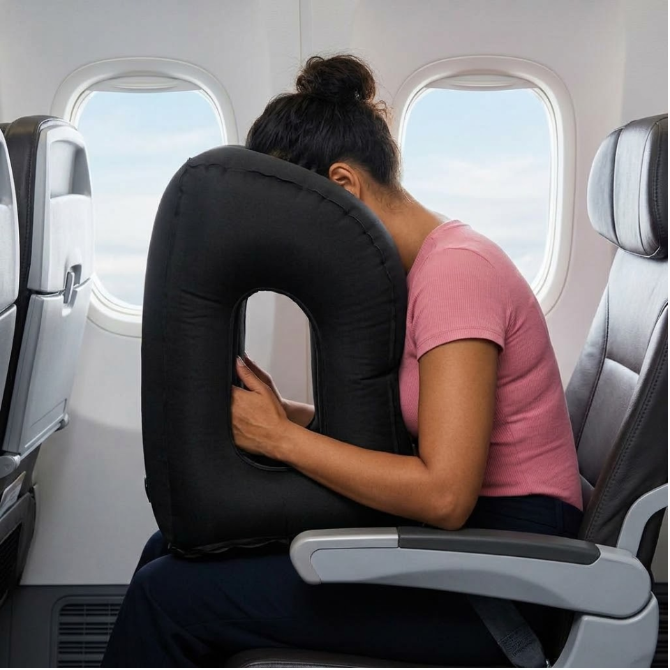 Inflatable Travel Pillow,Travel Accessories With Neck And Head Support, Travel Pillow For Long Haul Flights Cars Office Napping