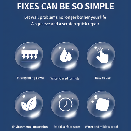 Wall Repair Paste Set with Spatula - Easy-to-Use, No-Mixing Formula, ideal for Home Wall Fixes, White Color, Long-Lasting