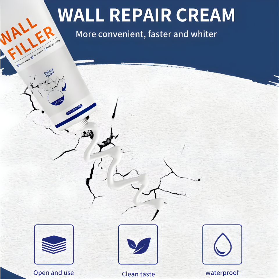 Wall Repair Paste Set with Spatula - Easy-to-Use, No-Mixing Formula, ideal for Home Wall Fixes, White Color, Long-Lasting